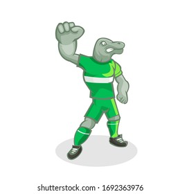 Komodo dragon cartoon mascot design with modern illustration concept style for sport team.The color can be edited according to your favorite team.