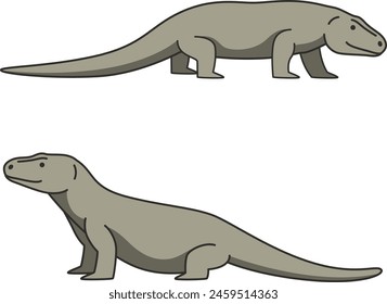 Komodo dragon cartoon vector illustration