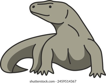 Komodo dragon cartoon vector illustration