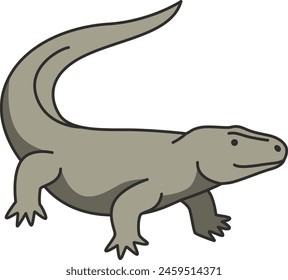 Komodo dragon cartoon vector illustration