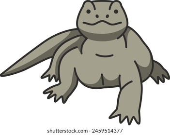 Komodo dragon cartoon vector illustration