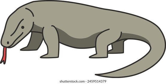 Komodo dragon cartoon vector illustration