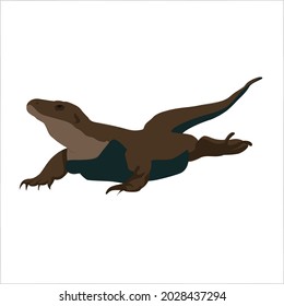 Komodo Dragon Color vector clipart design