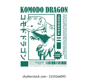 Komodo Dragon Graphic Design for T shirt Street Wear and Urban Style