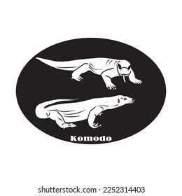 Komodo dragon icon, a rare animal found in Indonesia