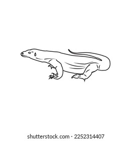 Komodo dragon icon, a rare animal found in Indonesia