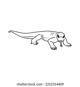 Komodo dragon icon, a rare animal found in Indonesia