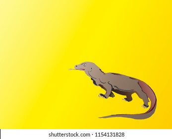 Komodo Dragon illustration. Indonesia Endemic Animal. Vector editable.