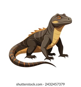 Komodo Dragon Illustration on White 