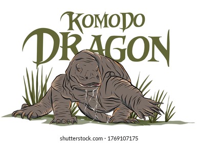 Komodo Dragon, The large monitor lizard species found on Komodo Island, Indoensia