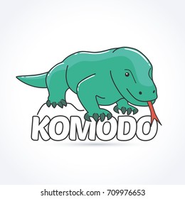 Komodo dragon. Large species of lizard found in the Indonesian islands of Komodo