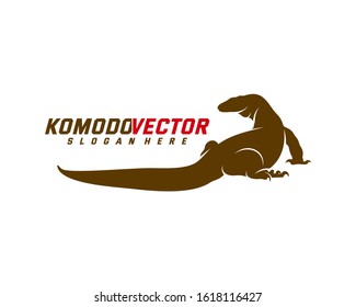 Komodo dragon logo design template. Graphic animal illustration.