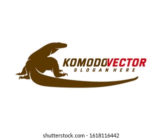 Komodo dragon logo design template. Graphic animal illustration.