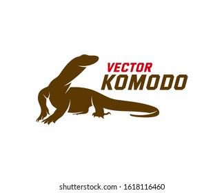 Komodo dragon logo design template. Graphic animal illustration.