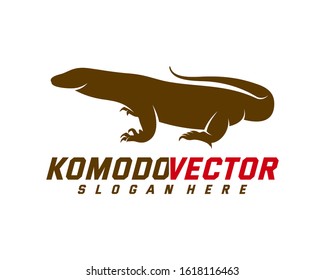 Komodo dragon logo design template. Graphic animal illustration.