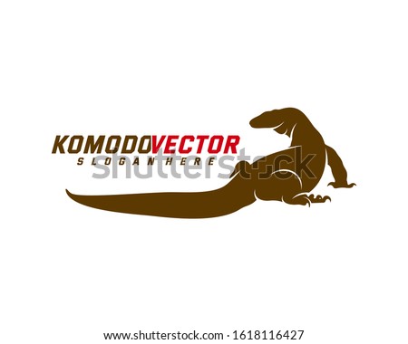 Komodo dragon logo design template. Graphic animal illustration.