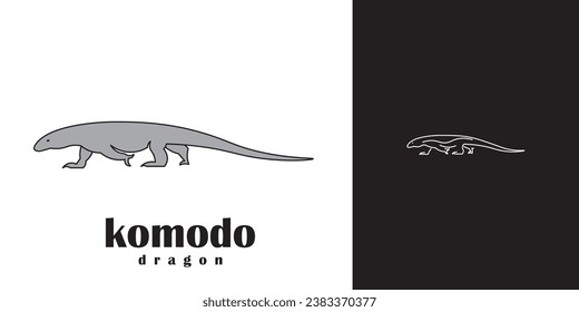 Komodo dragon logo with a minimalist design