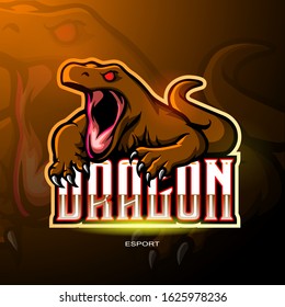 Komodo dragon mascot esport logo design