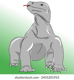 Komodo dragon reptile Indonesia vector