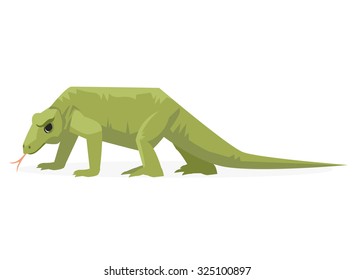 Komodo Dragon Reptile Vector Illustration