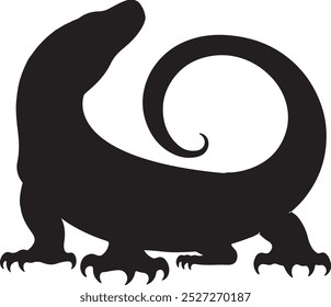 komodo dragon silhouette design vector art illustration