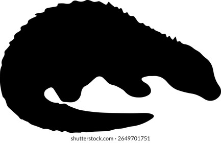 Komodo Dragon Silhouette Vector Crawling Reptile Clipart
