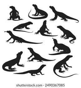 komodo dragon silhouette Vector design