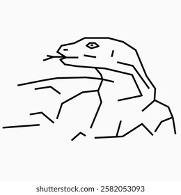 Komodo dragon simple art freehand drawing vector