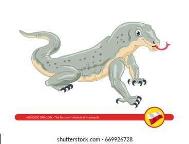 Komodo Dragon Vector Illustration