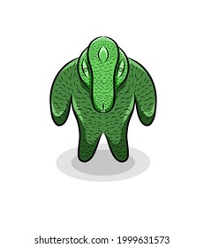 komodo dragon vector illustration in simple flat style.