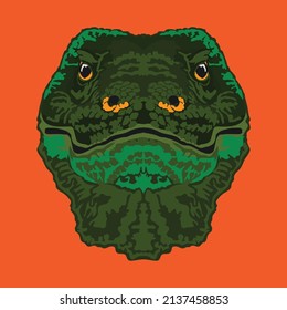 Komodo face vector illustration in decorative style, perfect for tshirt style and mascot logo