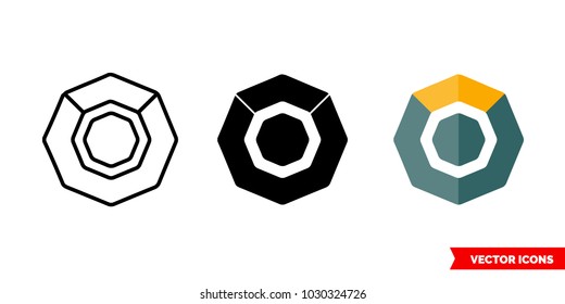 Komodo icon of 3 types: color, black and white, outline. Isolated vector sign symbol.