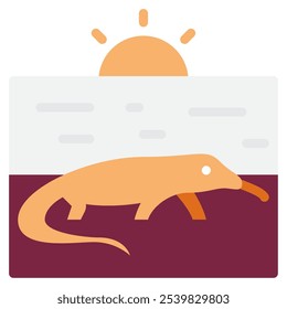 Komodo Island icon for web, app, infographic, etc