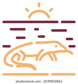 Komodo Island icon for web, app, infographic, etc
