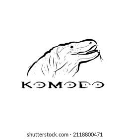 Komodo logos illustration black and white