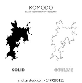 Komodo map. Blank vector map of the Island. Borders of Komodo for your infographic. Vector illustration.