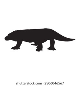 komodo silhouette vector black color on white background