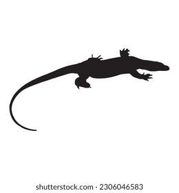 komodo silhouette vector black color on white background