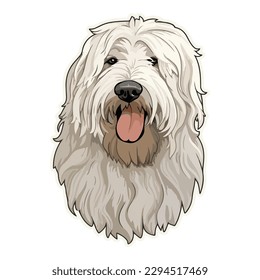 Komondor Dog Flat Icon Isolated On White Background