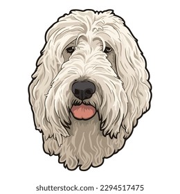 Komondor Dog Flat Icon Isolated On White Background