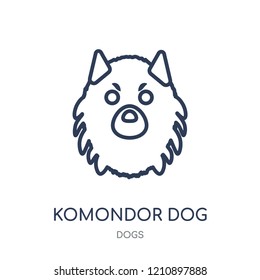 Komondor dog icon. Komondor dog linear symbol design from Dogs collection. Simple outline element vector illustration on white background.