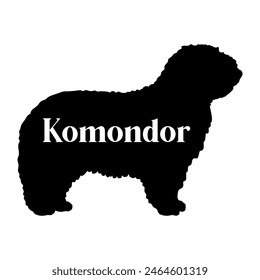 Komondor Dog silhouette dog breeds logo dog monogram vector