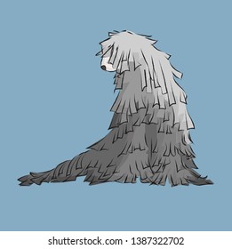 The Komondor (in Hungarian, the plural form of komondor is komondorok), also known as the Hungarian sheepdog, is a large, white-coloured Hungarian breed of livestock guardian dog with a long