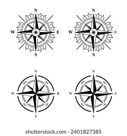 Rose Vektor mit vier Kompass Navigation Kompass Symbol f√Seefahrt - oder Trekking Navigation