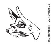 Kon Tattoo design - The Fox Devil and Aki from anime Chainsaw Man vector art