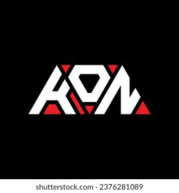 Conception du logo de lettre triangulaire KON en forme de triangle. monogramme de création du logo du triangle KON. Modèle de logo vectoriel KON triangle avec couleur rouge. Logo triangulaire KON Design simple, élégant et luxueux.