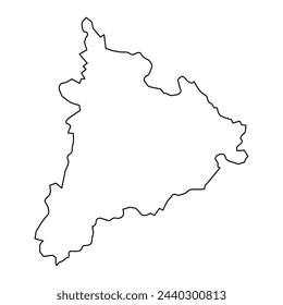 Carte de la province de Kon Tum, division administrative du Vietnam. Illustration vectorielle.