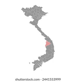 Carte de la province de Kon Tum, division administrative du Vietnam. Illustration vectorielle.