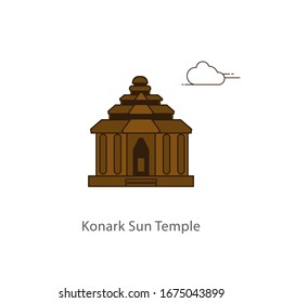 Konark sun temple minimal vector art