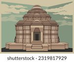 Konark Sun Temple - Odisha - Icon as EPS 10 File 